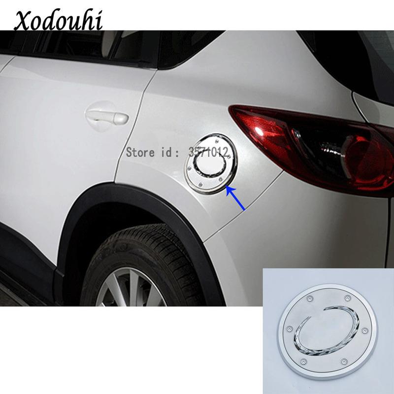 For Mazda CX-5 CX5 2012 2013 2014 2015 2016 Car Styling ABS Chrome Gas/Fuel/Oil Tank Cover Cap Frame Parts Molding Hoods Parts