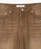 MILLO WOMEN Studded Wide Jeans [Brown]