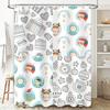 Tu Decorative Shower Curtain Vintage Floral Pattern Bathroom Fabric Backdrop Washable Waterproof Home Decor