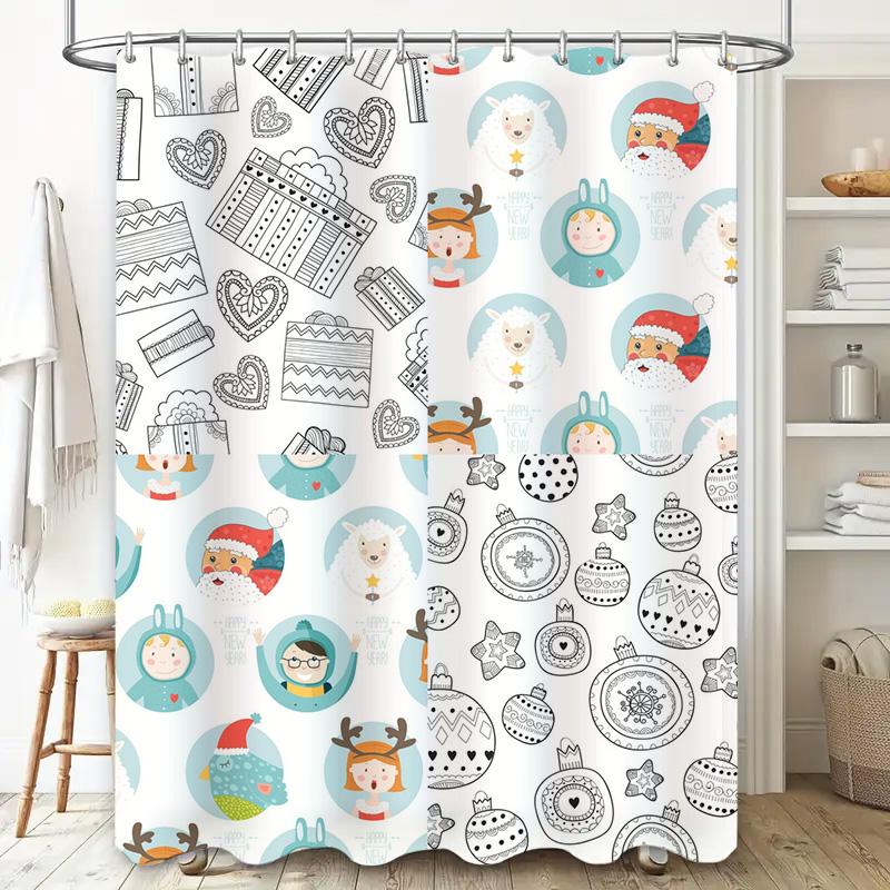 Tu Decorative Shower Curtain Vintage Floral Pattern Bathroom Fabric Backdrop Washable Waterproof Home Decor