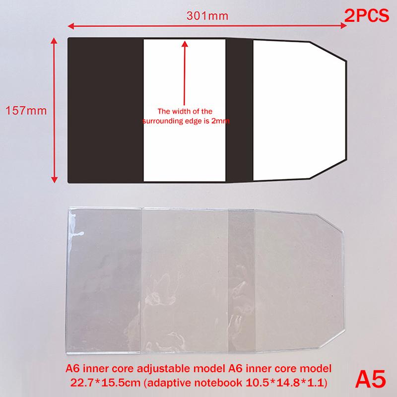 2Pcs Waterproof Pvc Transparent Protective Sleeve For A6 A5 Notebook Journal Planner Book Diary Protect Cover Office Supplies