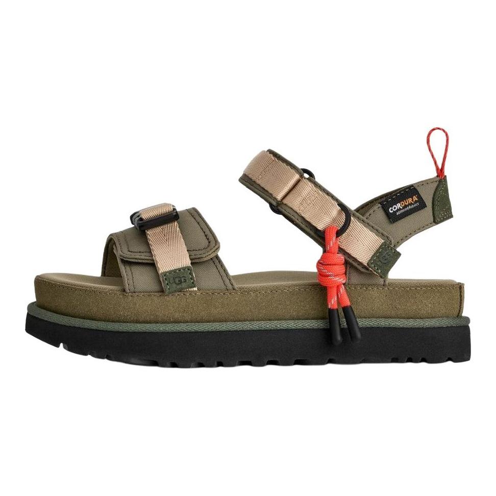 UGG Golden Family Cow Split Leather Beach Sandals Women's Olive Green 1180070-BTOL
