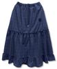 Damiswi Vintage Check Frill Long Skirt_Blue
