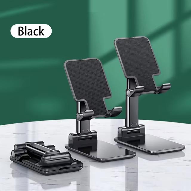 Ready Stock Cheap Desktop Folding Mobile Phone Holder Custom Logo Cell Phone Tablet Stand Portable Angle Adjustable Phone Stand Lay Flat чёрный