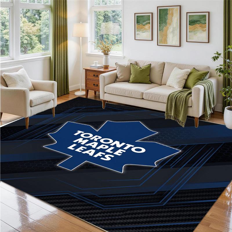 Toronto Maple Leafs Design Crystal Velvet Rug Soft Decorative Mat for Bedroom Entrance