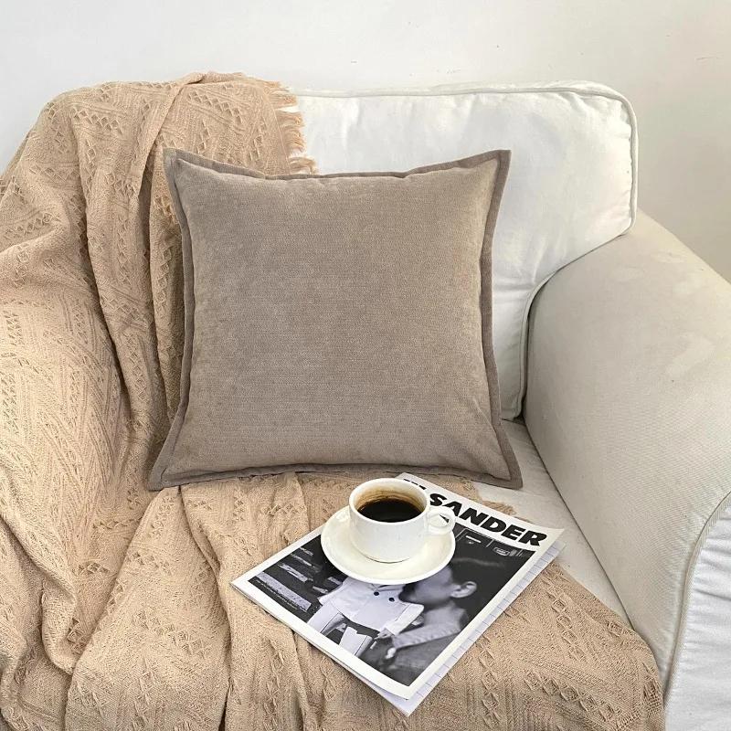 

45x45cm High Quality Pillow Case Pillow Case Light Luxury Nordic Home Pillowcase Sofa Plush Cushion 21 Color Pillow Case 45x45CM