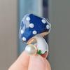 Colorful Rhinestone Mushroom Brooches For Women Cute Enamel Mushroom Brooch Clothes Suit Laple Pin Party Jewelry Gifts