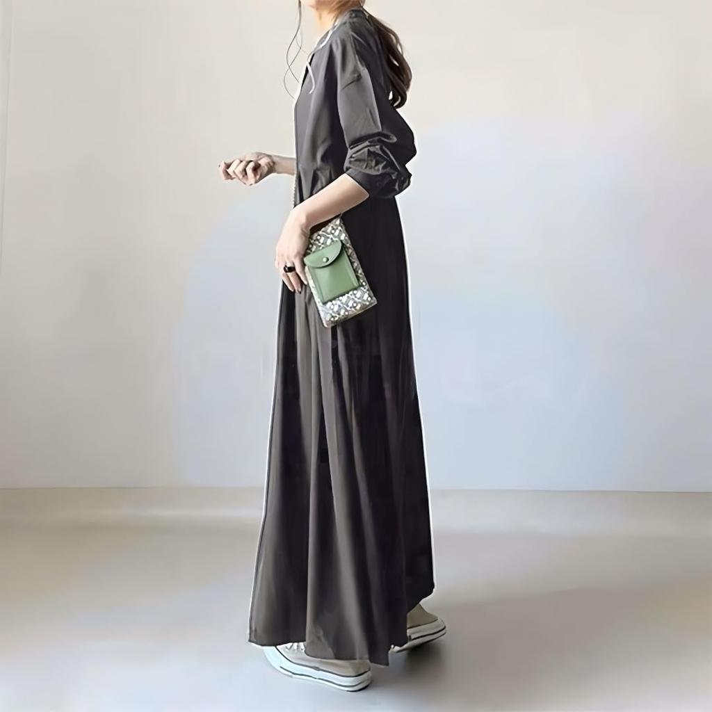 Long Solid Plus Long Casual Beautiful [BXINF] Women's Dress, Color, Size, Figure-Flattering, Slimming, Sleeve, Dress, Spring, Autumn, Outings,