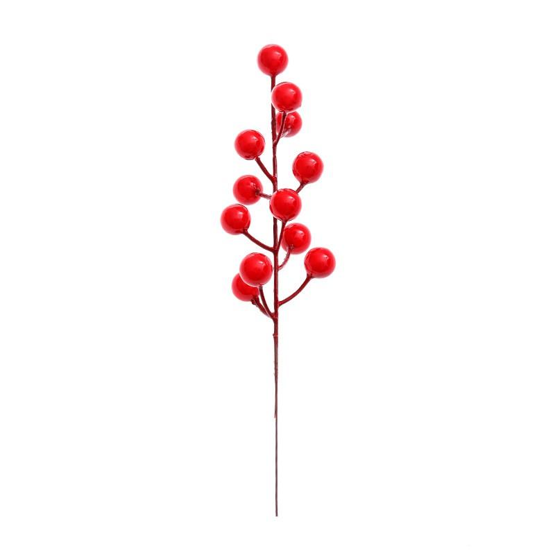 Artificial Red Berry Decorations Christmas Holiday Centerpieces Foam Winter Holly Branches With 3-16 Fork Clusters