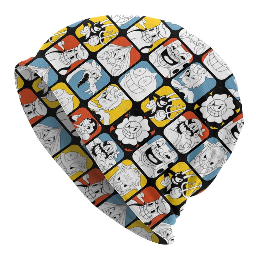 Great Retro Game Battle Cuphead Skullies Beanies Hats Spring Unisex Outdoor Caps Warm Multifunction Bonnet Hats