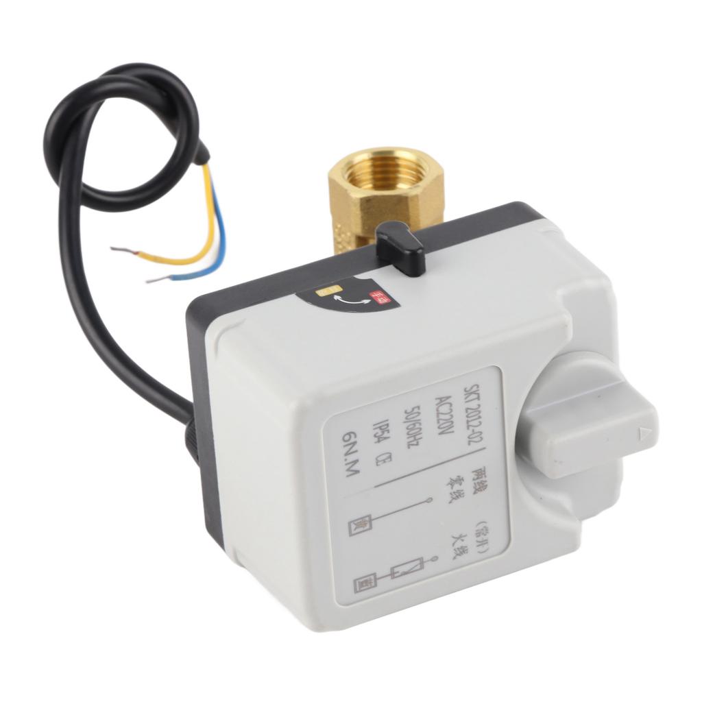 Motorized Ball Valve Electrical 2 Way Normally Open Manual Automatic DN15 AC220V