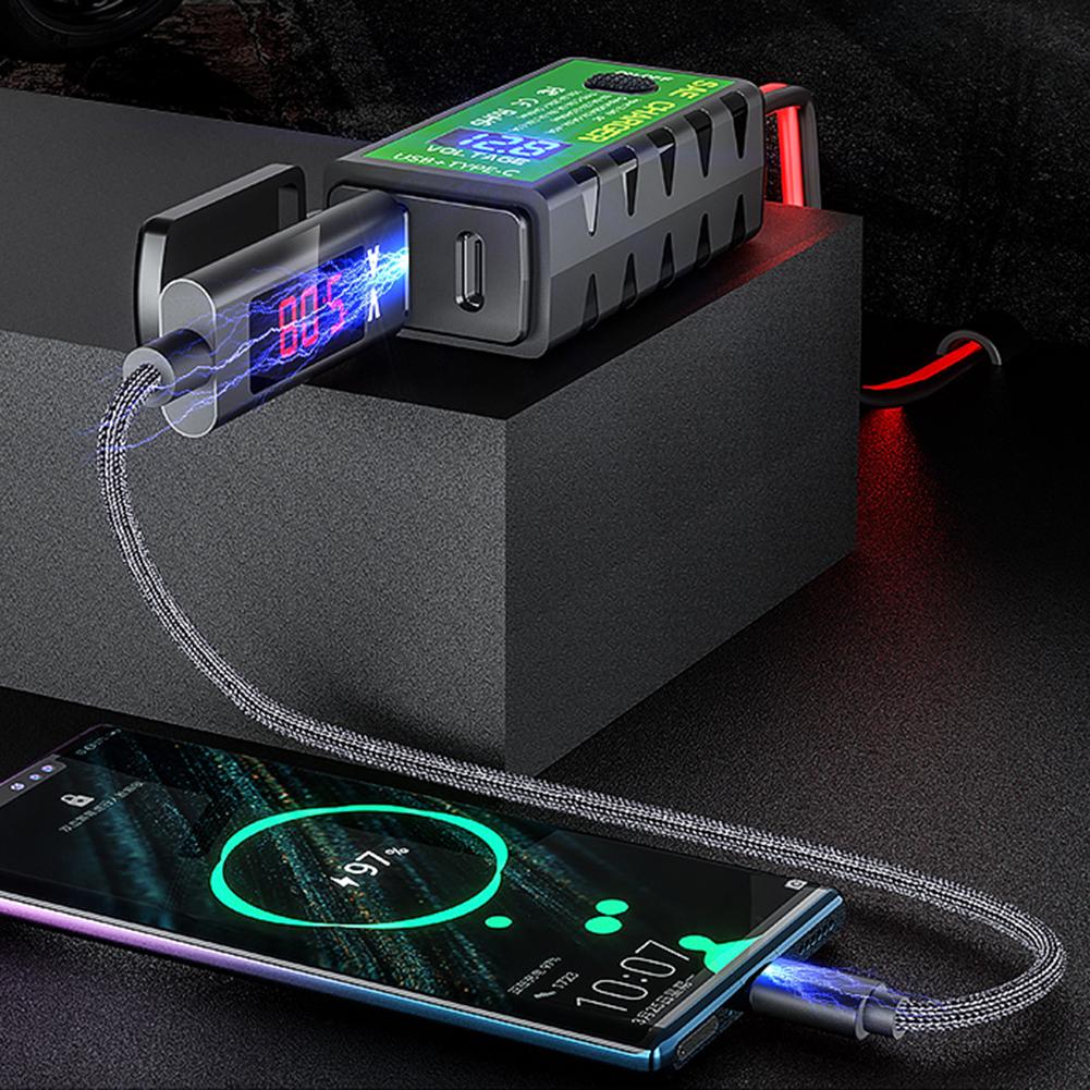 Dual USB Motorcycle Charger SAE To USB Fast Charging Adapter for Cell Phone GPS