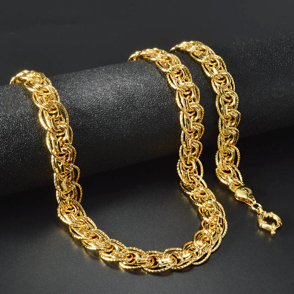 Exaggerated Local Tyrant Chain Circle Round Ring Buckle European and American Domineering Necklace Bracelet Set 2026