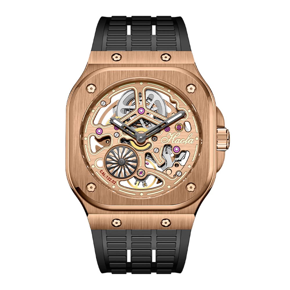 

HAOFA Skeleton Mechanical Automatic Hollow Dial Sapphire Glass Stylish Waterproof High Quality Watch Popular Gift Men s Men s Men s золотий