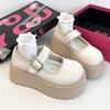 Retro Round Head Small Man Thick Sole Height Increase Mary Jane Shoes Women's Spring 2025 Fashion Versatile Loafer Single Shoes