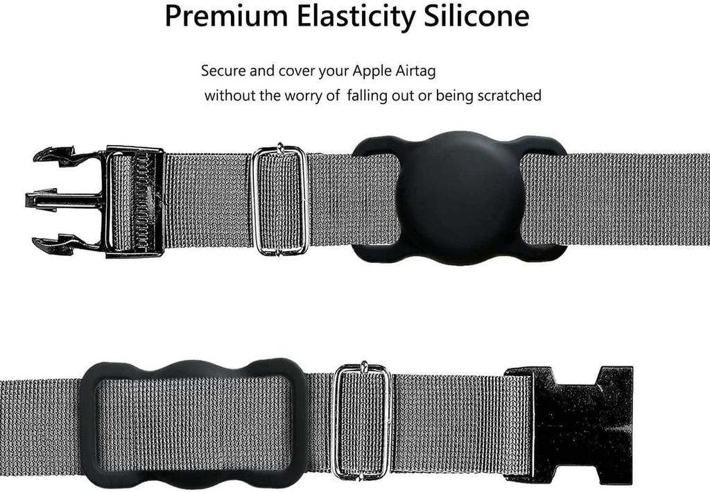 Etui Na Apple Airtag Silikonowe Na Obrożę Psa Lub Kota - Czarne