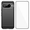 For Google Pixel 10 Case with Screen Film WANLONFENG LS Series Big Lens Hole Brushed Texture TPU Phone Cover