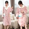 Women's Thick Flannel Long Sleeve Bathrobe - Autumn/Winter 2023