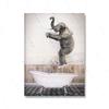 Funny Animals Elephant Giraffe Penguin Playing On Toilet Wall Art Poster Canvas Painting for Bathroom Toilet Nordic Decor Pictur