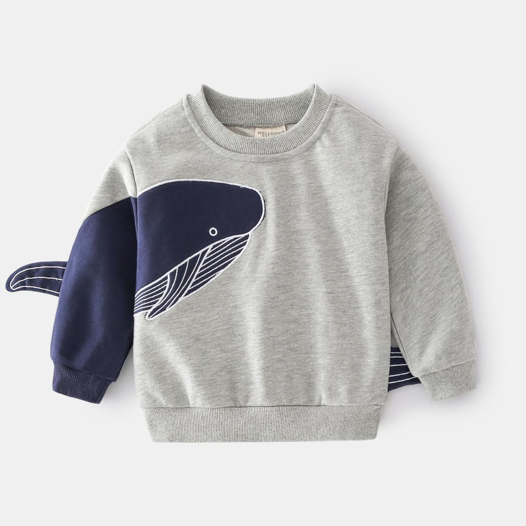 Autumn Korean version printed boys long-sleeved street trend fashion pullover for small and medium boys casual sweater