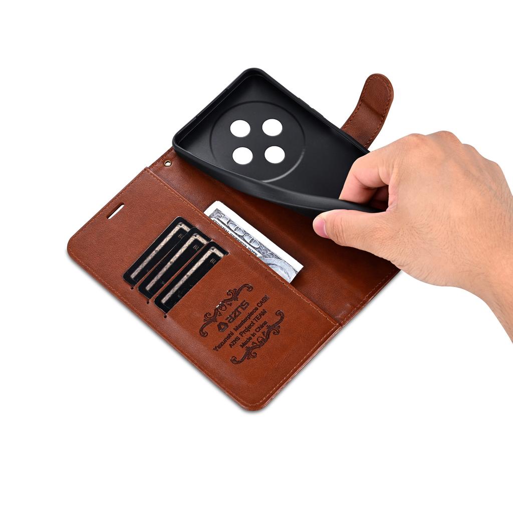 AZNS For vivo Y300 Pro 5G Case Anti-Scratch PU Leather Stand Wallet Phone Cover