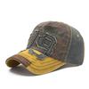Retro old color matching baseball cap men's washed three-dimensional sticker embroidery cap sun hat women