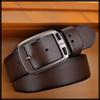 [White Fang] Belt Buckle Business Casual Formal Simple Stylish for Commuting Men BTA323 (Dark Brown)