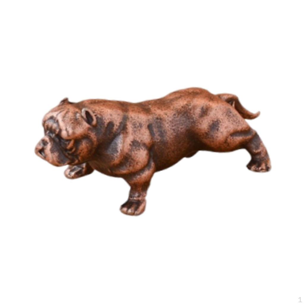 Dog Figurine Animal Brass Statue Tabletop Ornament for Cabinet Table Showcase