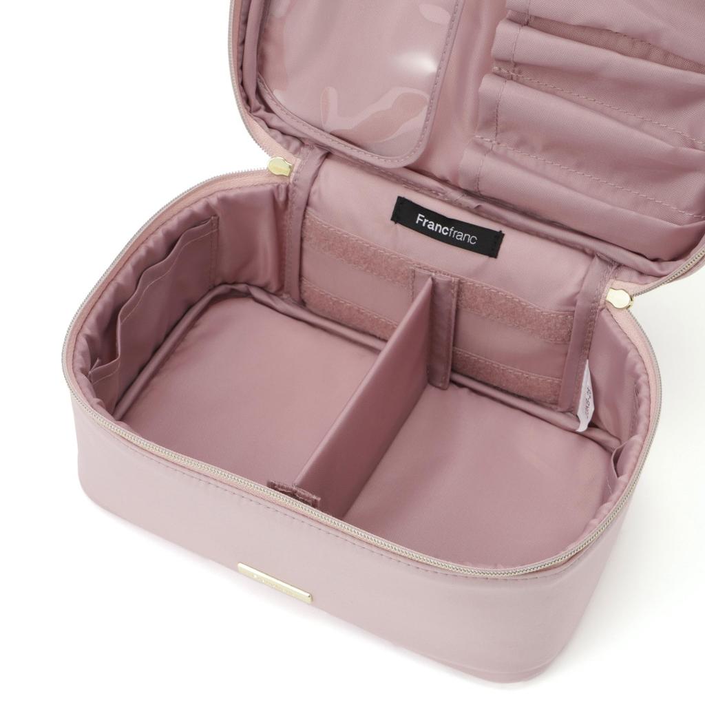 Francfranc Frill Vanity Pink Pouch, Small,