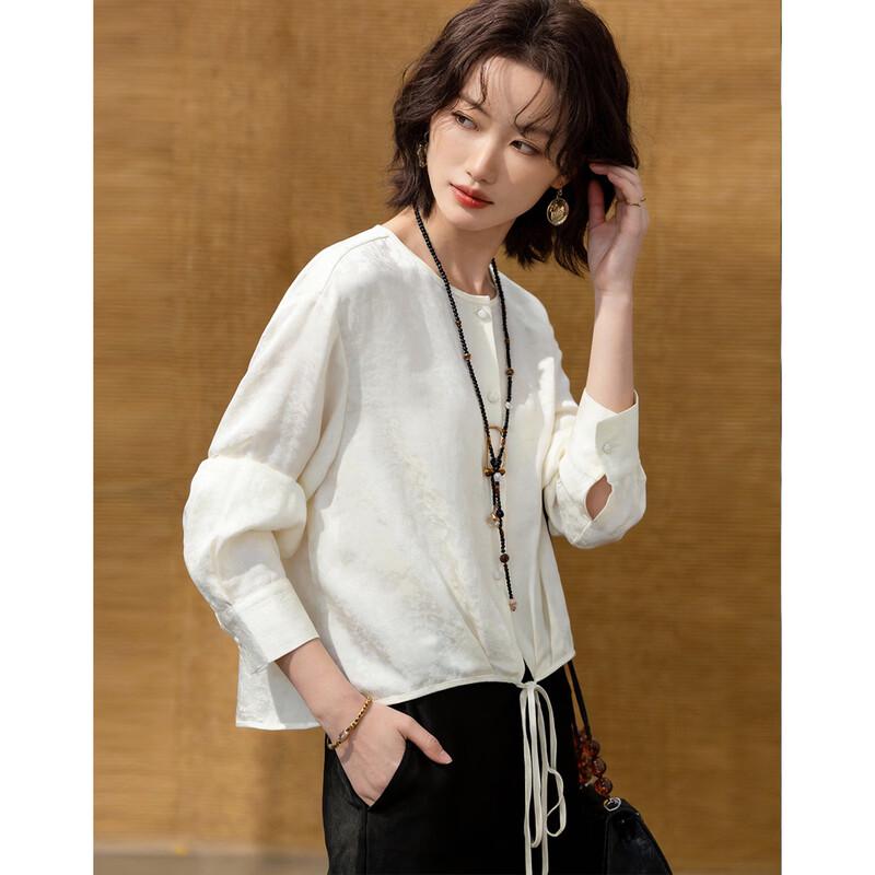 Жаккардовая блузка DEMANA  Лунное Морское Текучее Сияние  L