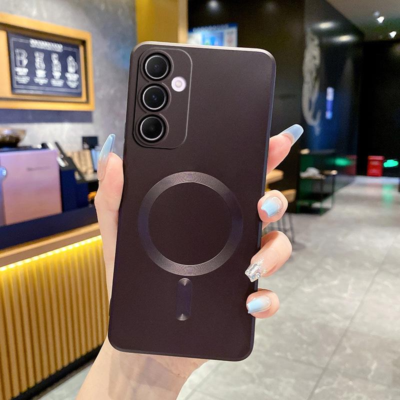 Applicable To Samsung A57 Mobile Phone Case MagSafe Magnetic Suction A37 All-inclusive A17 Metallic Paint A07 Anti-drop A56 Protective Case