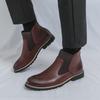 Fashion New Leather Man Business Botas Classic Comfy Male Ankle Boots Leisure Walk Walking Shoes High Top Handmade Mens Chelsea Boots