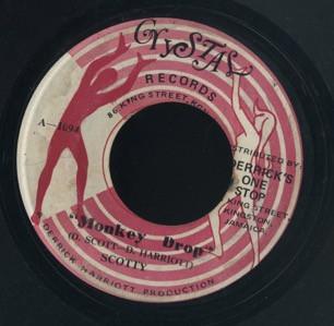 

7inch Record SCOTTY Monkey Drop 1094 Crystal Records Jamaica Reggae Ska Dub Used