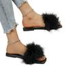 Fashion 2025 Hot Sale Women's Shoes Open Toe Women's Slippers Plus Size Daily Slippers Women Square Toe Feather Flat with Female Sandals