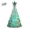 Shimmering Holiday Desktop Decor Glowing Christmas Tree Night Light Mini Lighted with Star Indoor Modern Minimalist Atmosphere Faux Crystal Tabletop