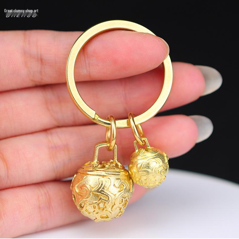 Pure Copper Small Bell Pendant - Creative Pet Accessory, Key Chain, or Bag Charm