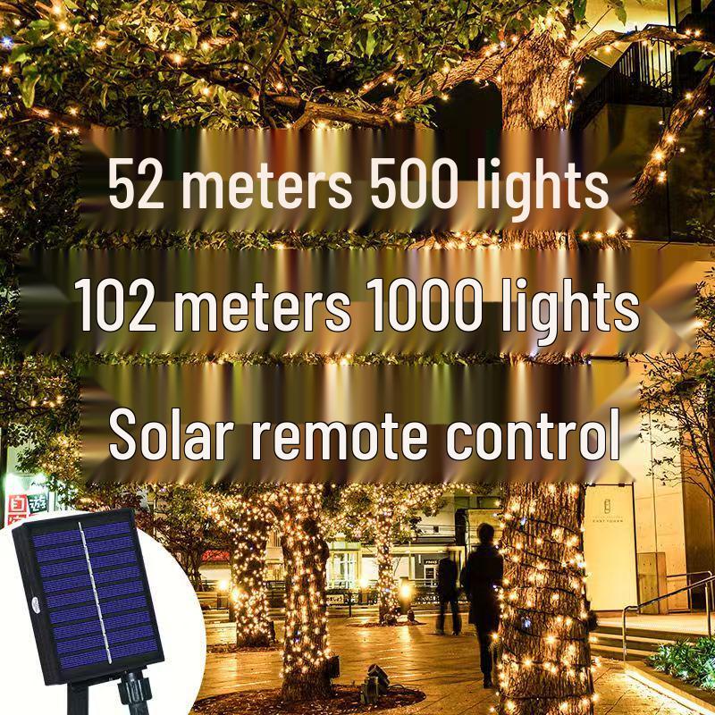 Wodoodporne girlandy LED Gwiaździste Niebo na energię słoneczną - Kolorowe zewnętrzne światła dekoracyjne