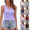 Camiseta Top Base de Manga Corta con Cuello en V de Color Sólido para Mujer, Corte Ajustado