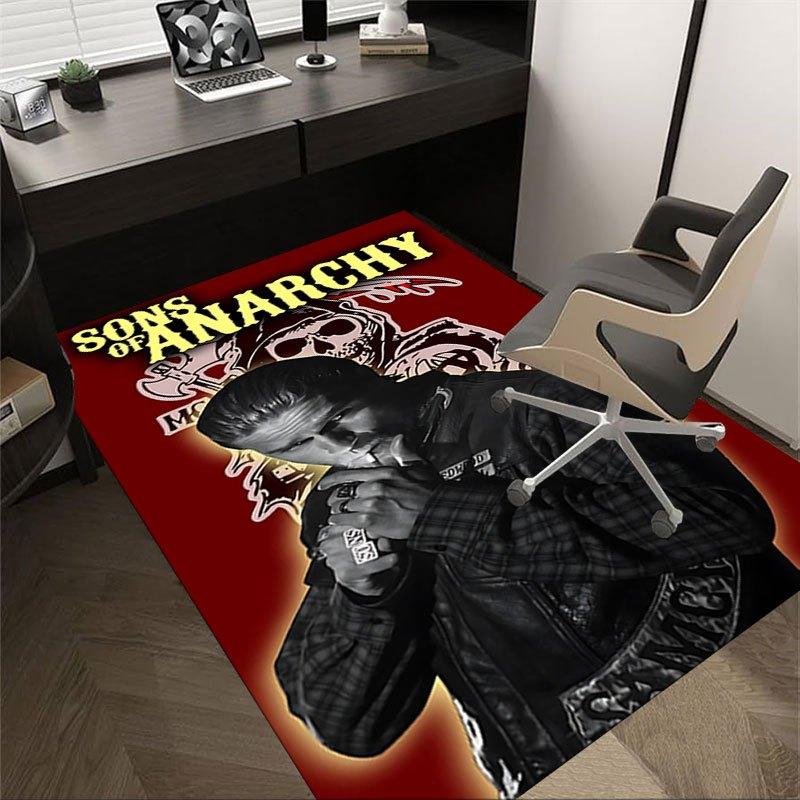 

1pc Sons of Anarchy themed Office Carpet Chair Mats - durable polyester rug for home theater, office, dorm room decor - tA31 60cm by 90cm