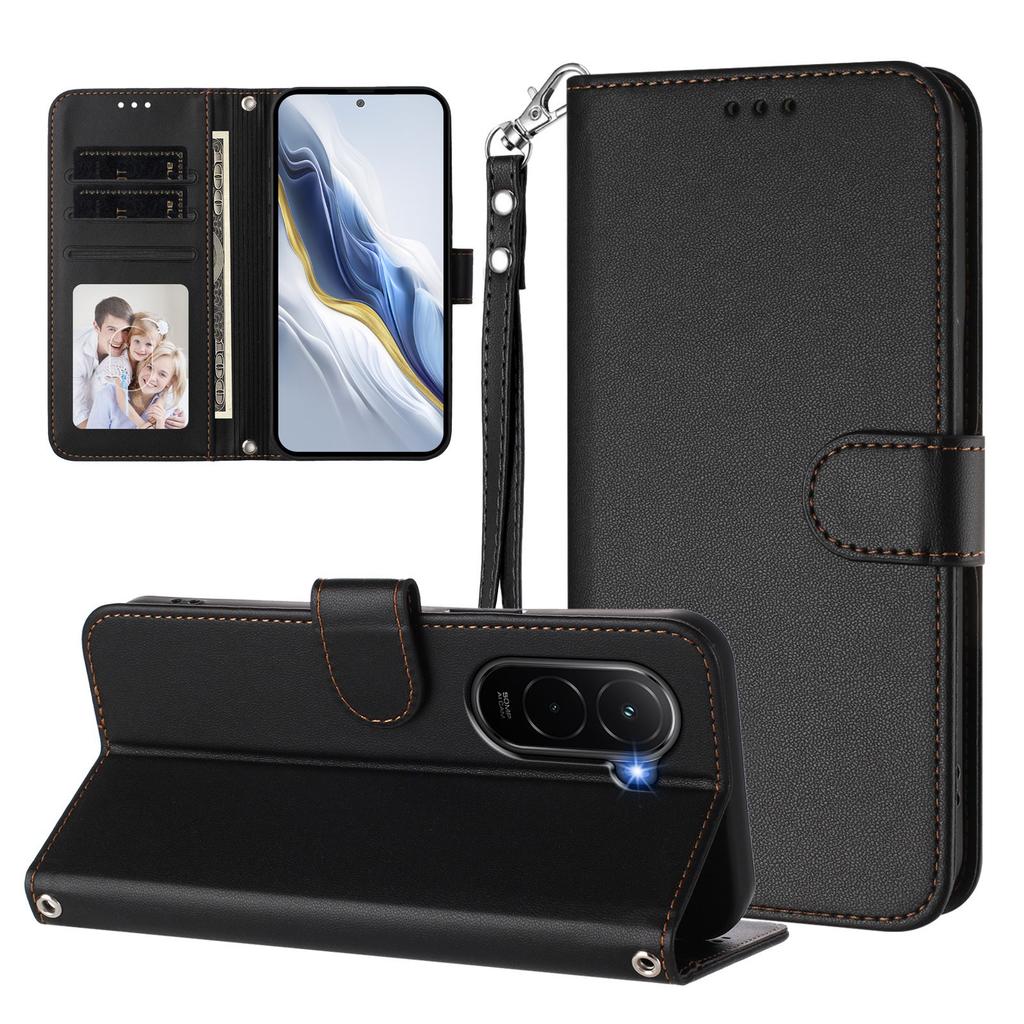 Für Xiaomi Poco M7 Plus 5G/M7 4G (169mm) Lederhülle Brieftasche Ständer Handyhülle mit Handschlaufe