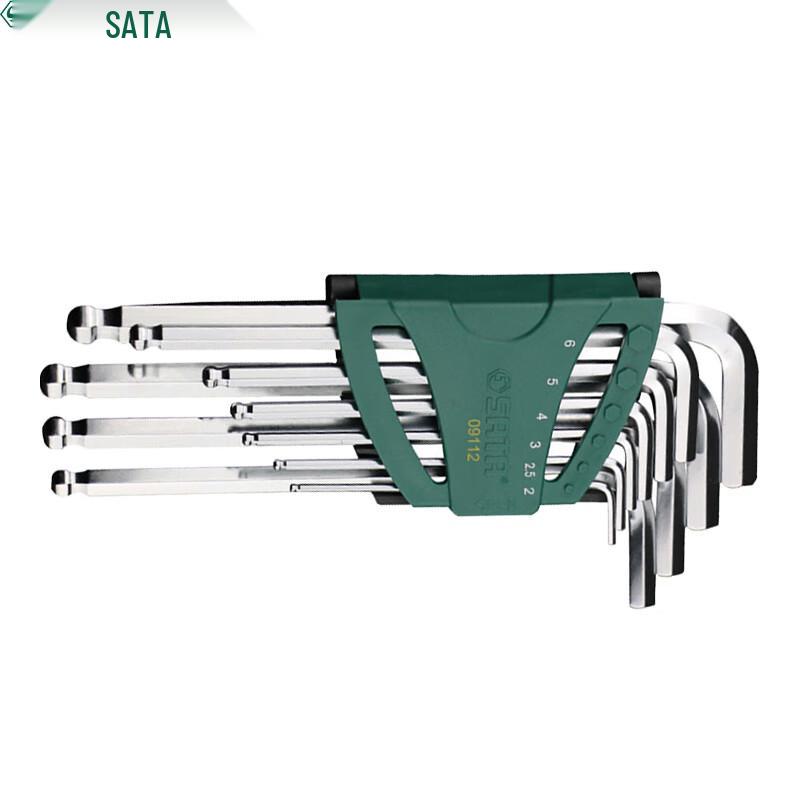 SATA 09112 10-Piece Extended Ball-End Hex Key Set