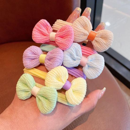 6/12Pcs Hair Rope High Elasticity Fabric Hair Rings Flower Bowknot Decor Versatile Hair