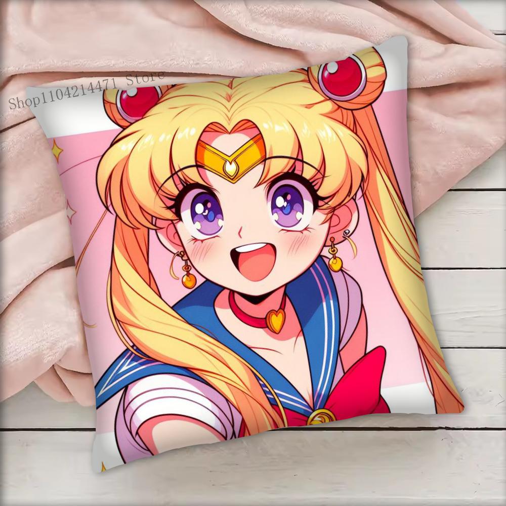 

1 шт. Наволочка Сейлор Мун Квадратная Спальня Диван Досуг Комфортная Подушка Автомобиль Гостиная Украшение для Дома 16x16Inch