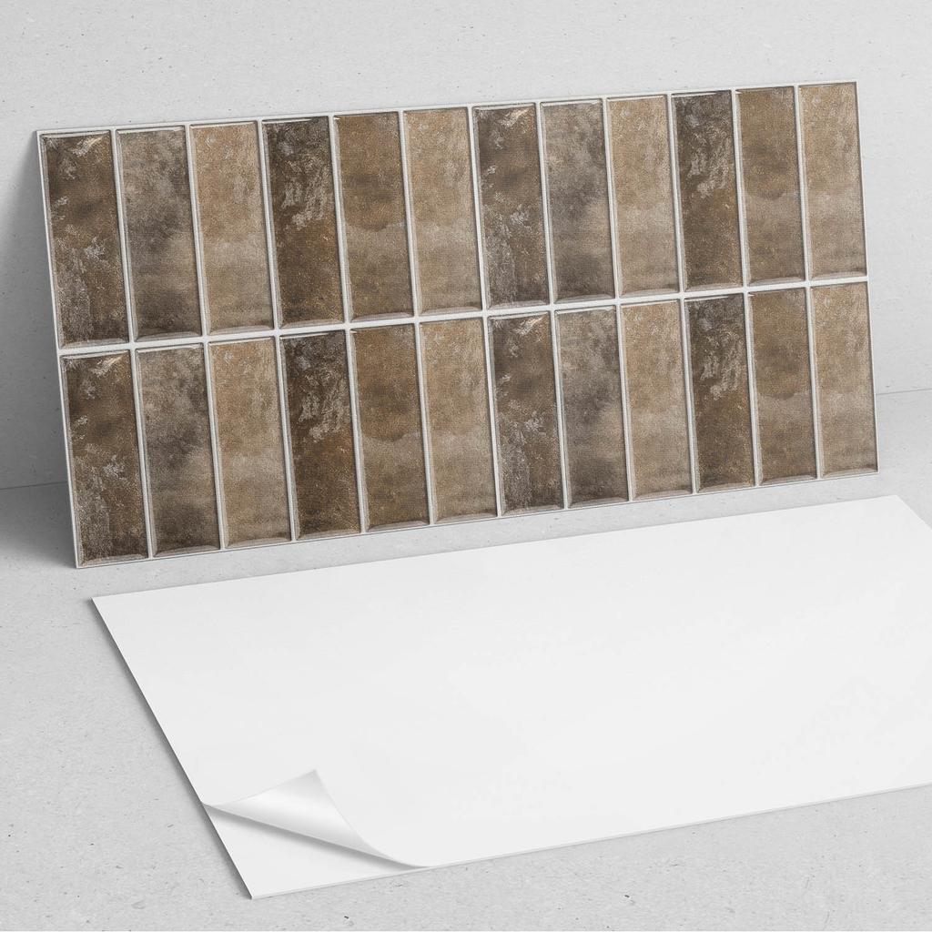 Winylowy Panel Ozdobny Z Grafiką Do Kuchni Lub Łazienki 100X50 Cm Pionowe Kafelki Żeberka