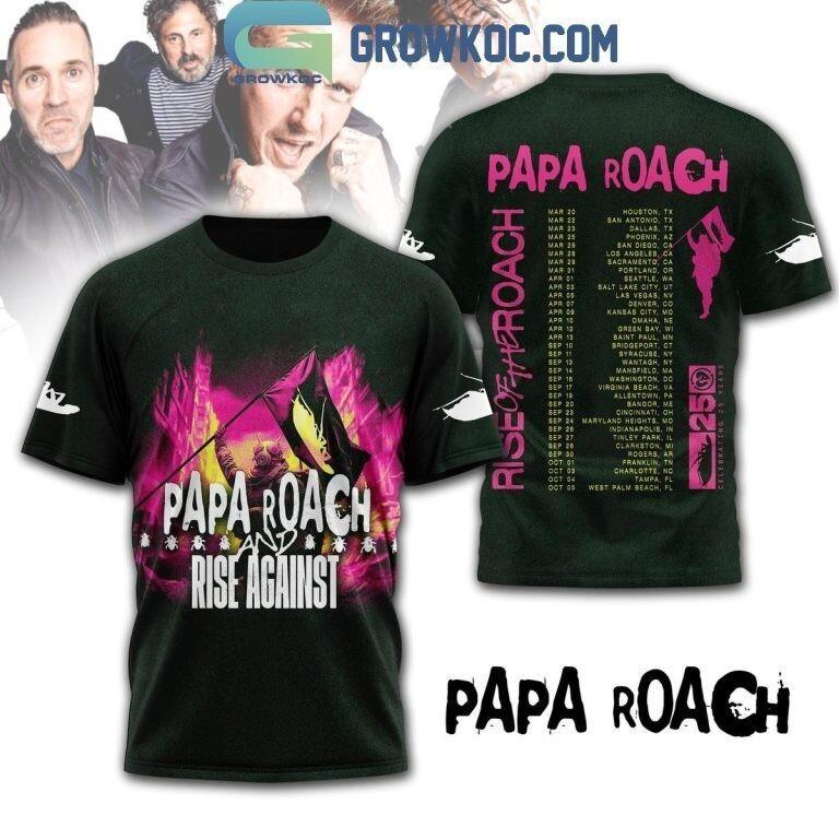 Papa Roach Rise Against 2025 Tour T-shirt Voor Mannen Vrouwen S-5XL