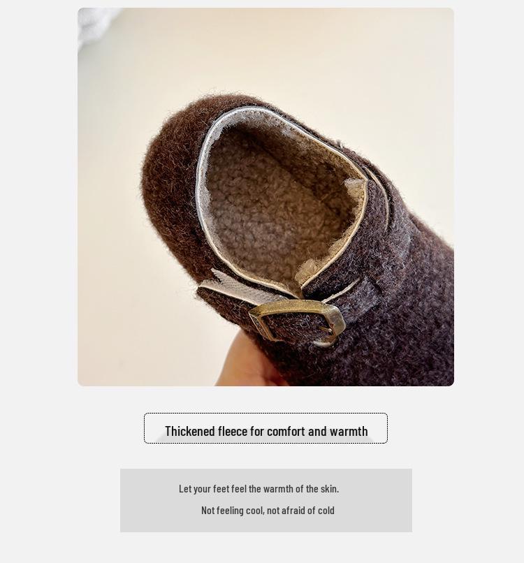 Birkenstock Winter 2025 Girls' Velvet Fur Shoes - Soft Sole, Thickened for Boys & Girls