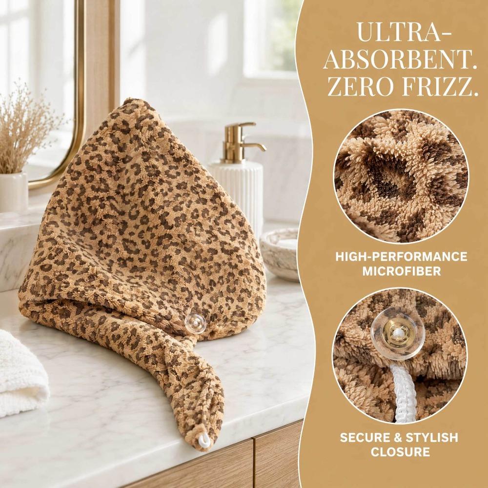 New Leopard Print Dry Hair Caps Absorbent Microfiber Hair Drying Cap Soft Quick-Drying Hair Towels Women s Hair Accessory