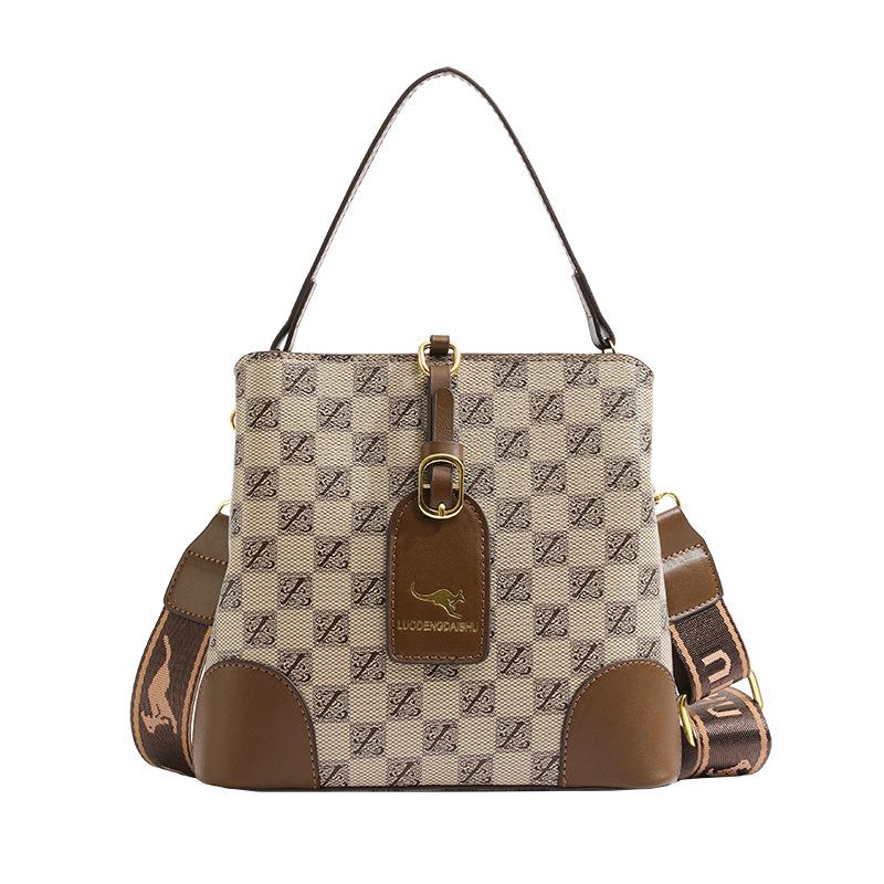 

Женская сумка Новая женская сумка-ведро Широкий плечевой ремень Большая вместимость Сумка-мессенджер через плечо Широкий плечевой ремень Женская сумка хаки