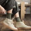Calzini Uomo Autunno/Inverno Cotone Pettinato Fine Calzettoni a Mezza Gamba Casual Traspiranti Calzini in Puro Cotone Retro Business Calzettoni Lunghi