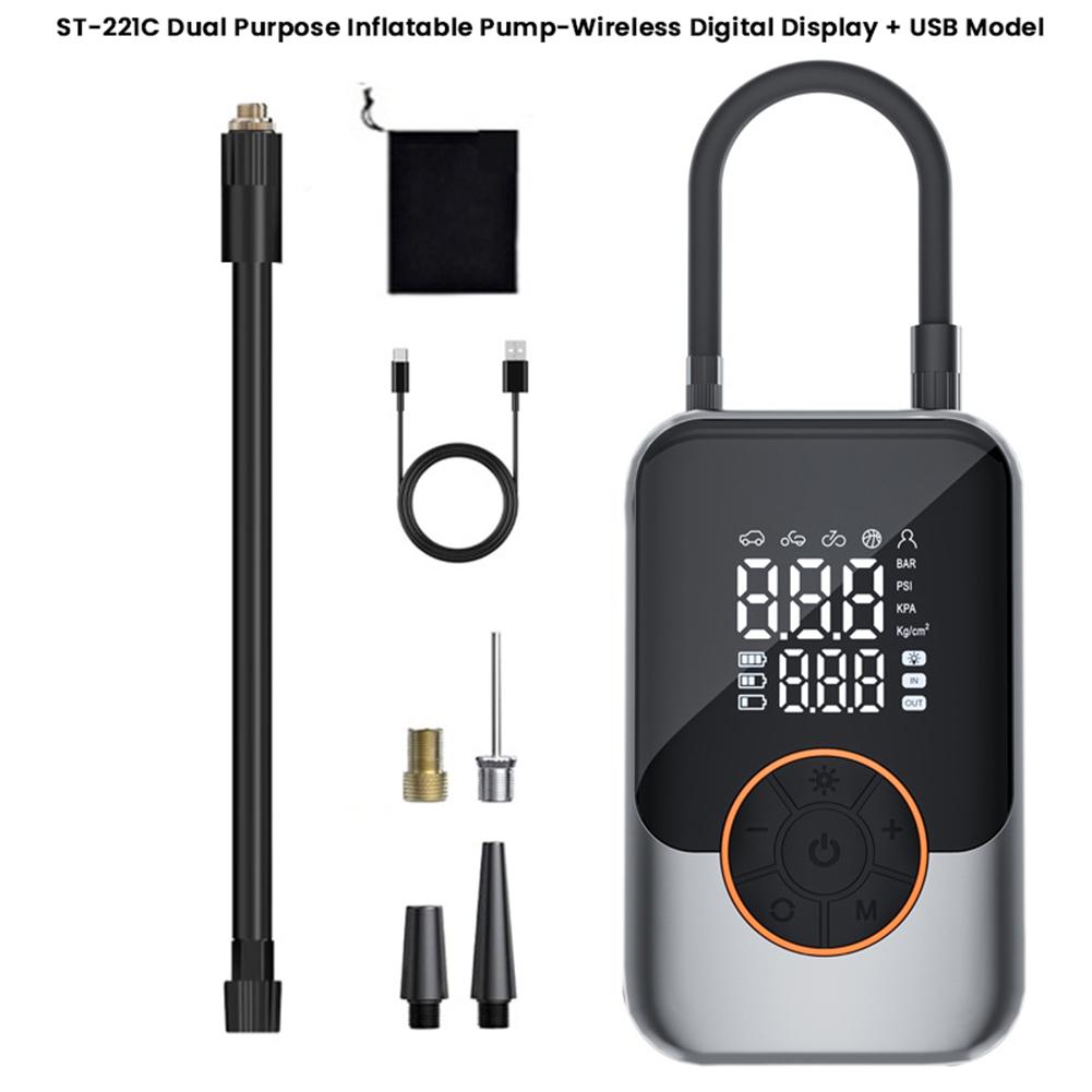 Portable Wireless Car Inflation Pump Quick Charging Intelligent Digital Tire Pressure Detection Inflator Pump for Car Motorcycle